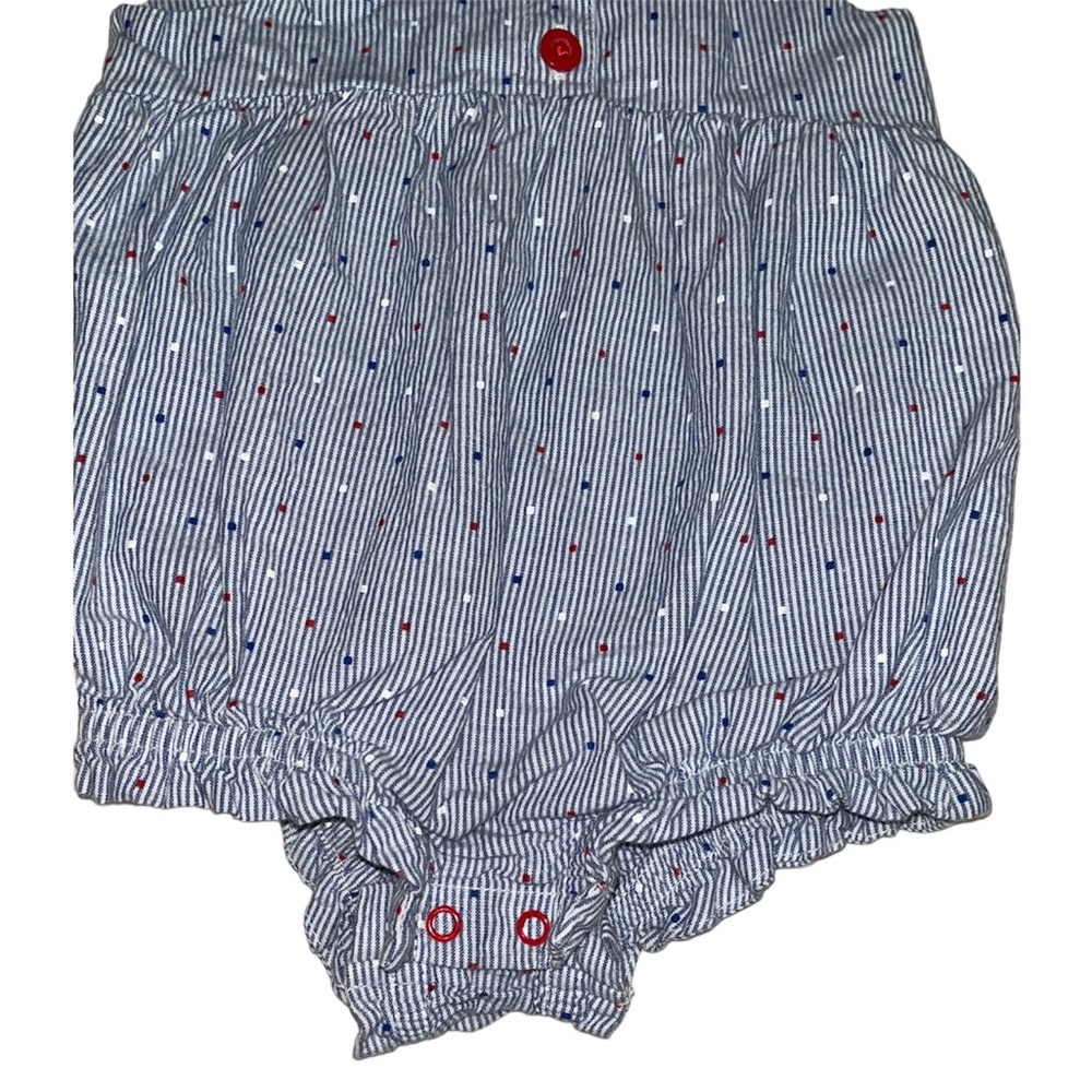 Cat & Jack • RED|WHITE|BLUE Striped & Polka Dot  Design Onesie - Picture 7 of 11